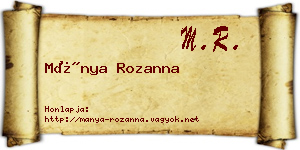 Mánya Rozanna névjegykártya